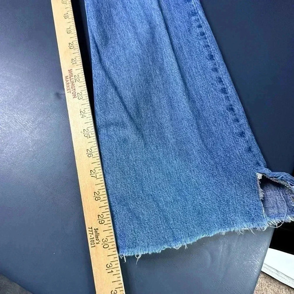 American Eagle Outfitters Womens Jeans 0 Blue Button Closure Distressed Hems - Picture 14 of 14